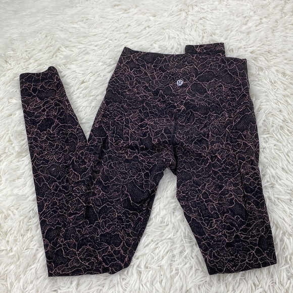 Lululemon Align Pant *Full Length 28" Lacescape Spanish Rose Black - Picture 5 of 6